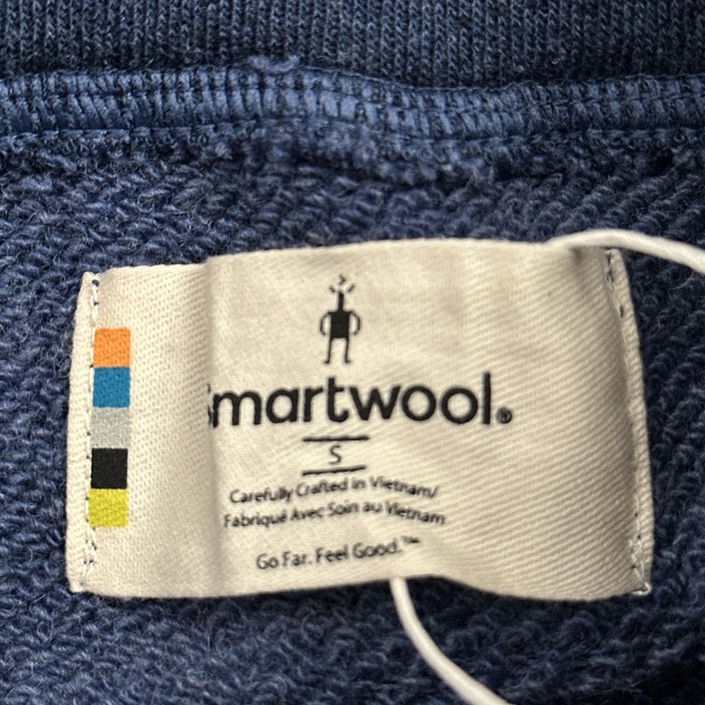 NEW Smartwool Recycled Terry Wide Leg Crop Sweatpants Womens S Dark Denim Blue‎ - Picture 2 of 11